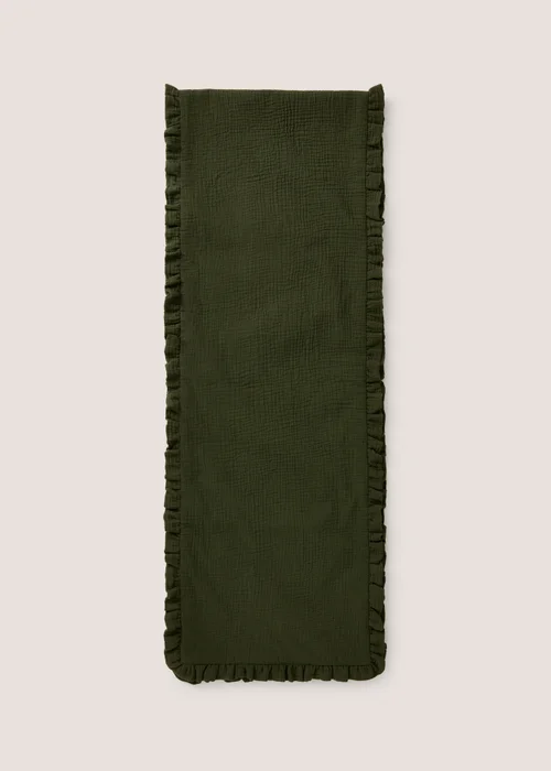 Green Ruffle Table Runner Image 1