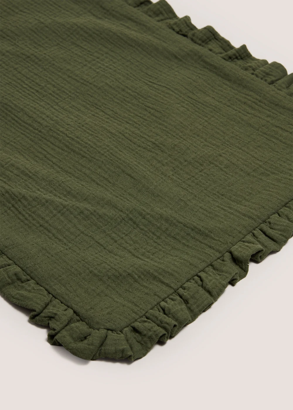 Green Ruffle Table Runner Image 2