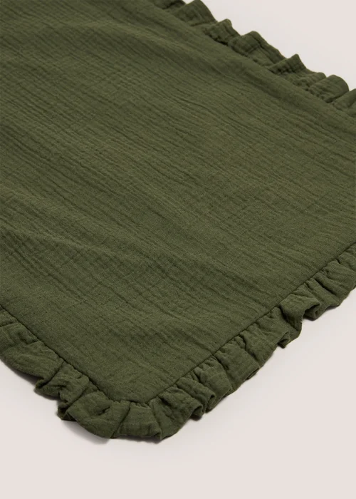 Green Ruffle Table Runner Image 2