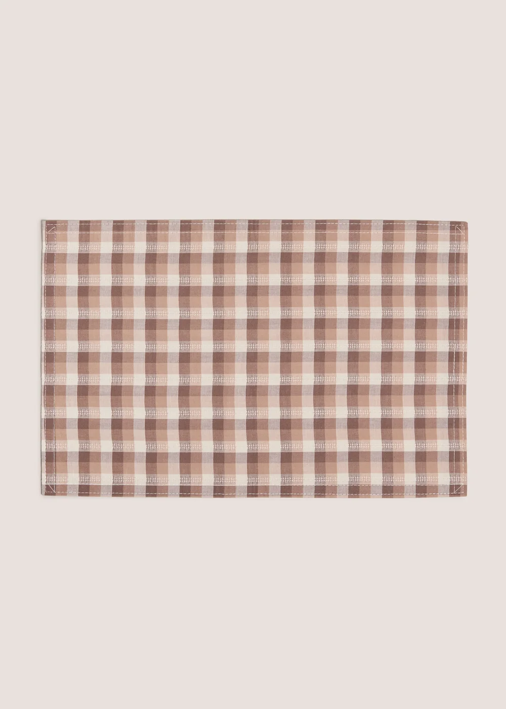 2 Pack Brown Checked Placemats Image 2