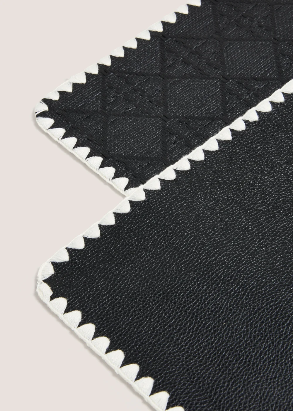 2 Pack Black Stitched Placemats Image 2