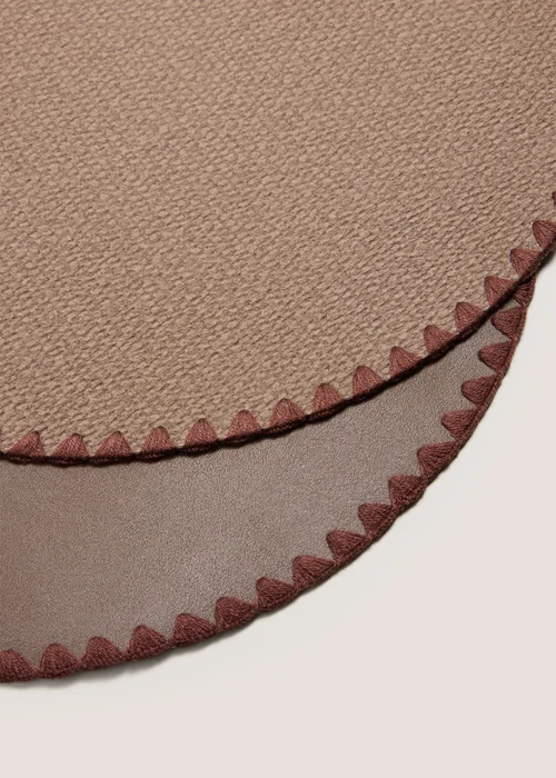 2 Pack Brown Round Placemats Image 2