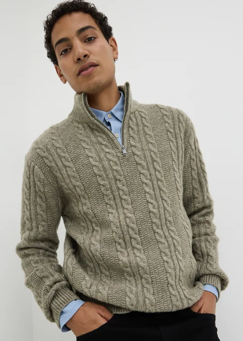 Sage Cable 1/4 Zip Jumper - M Image 1