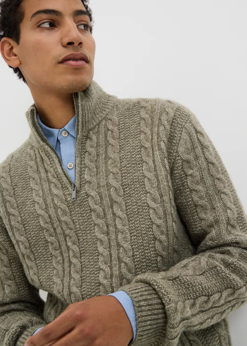 Sage Cable 1/4 Zip Jumper - M Image 3
