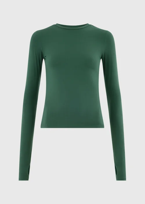 Forest Green Fitted Long Sleeve T-Shirt - 6 Image 5