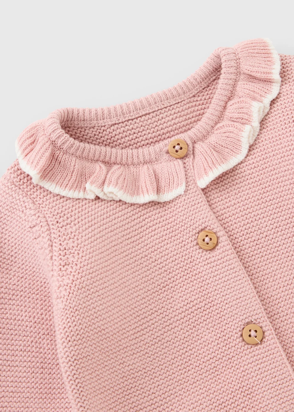 Baby Pink Frilled Cardigan (0-23mths) - Up to 1 Month Image 2