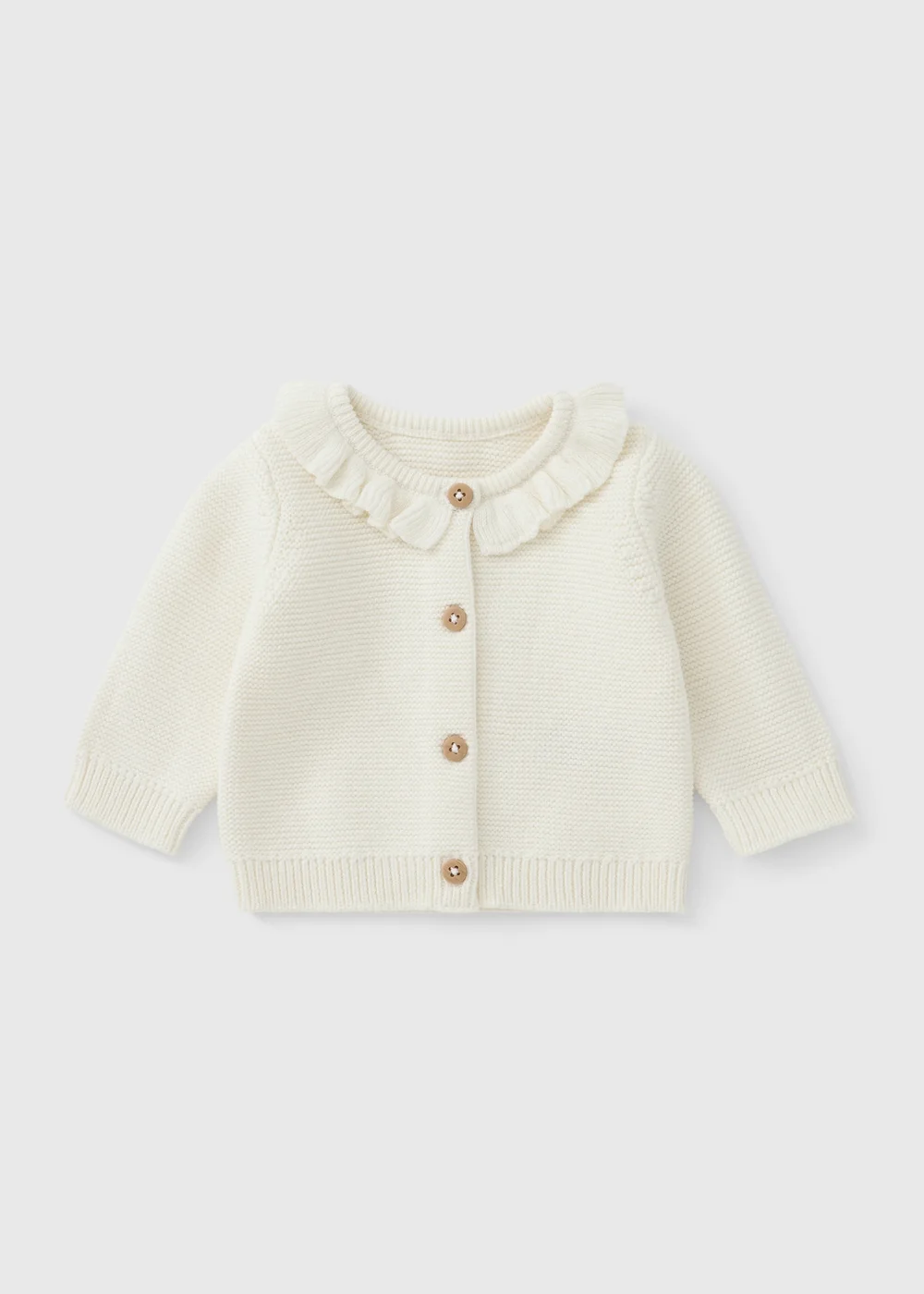 Baby Cream Frilled Cardigan (0-23mths) - Up to 1 Month Image 1