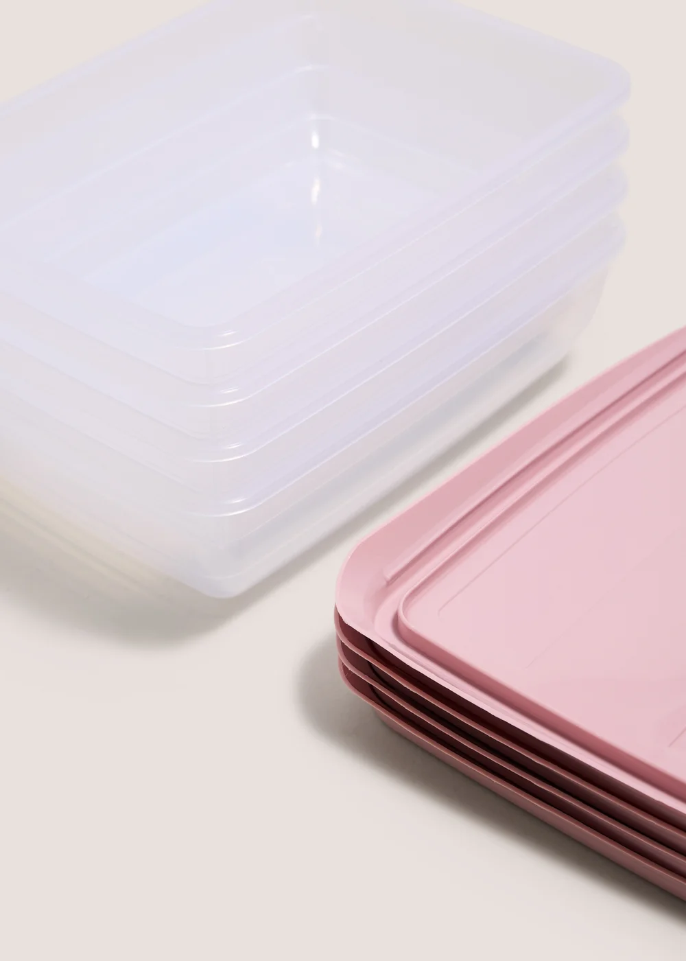 4 Pack Pink Plastic Food Containers Image 2