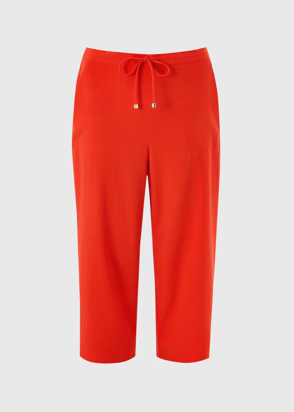 Red Cropped Clipper Trousers - 10 Image 3