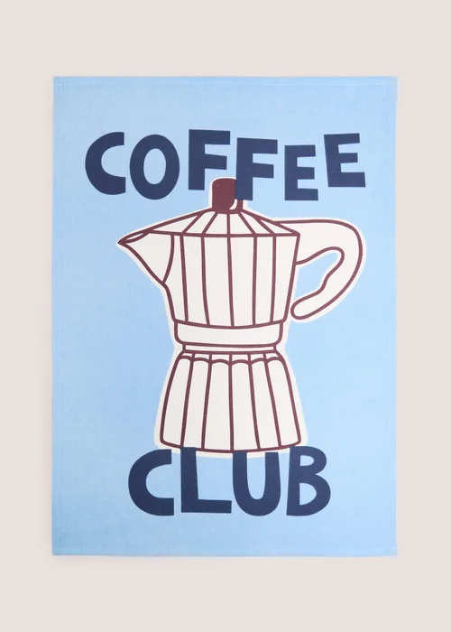 Blue Coffee Club Tea Towel Image 1