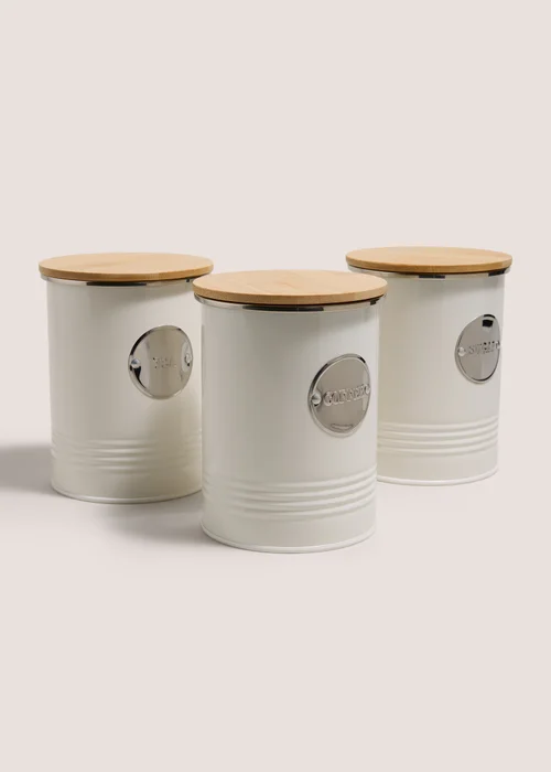 3 Pack White Kitchen Cannisters Image 1