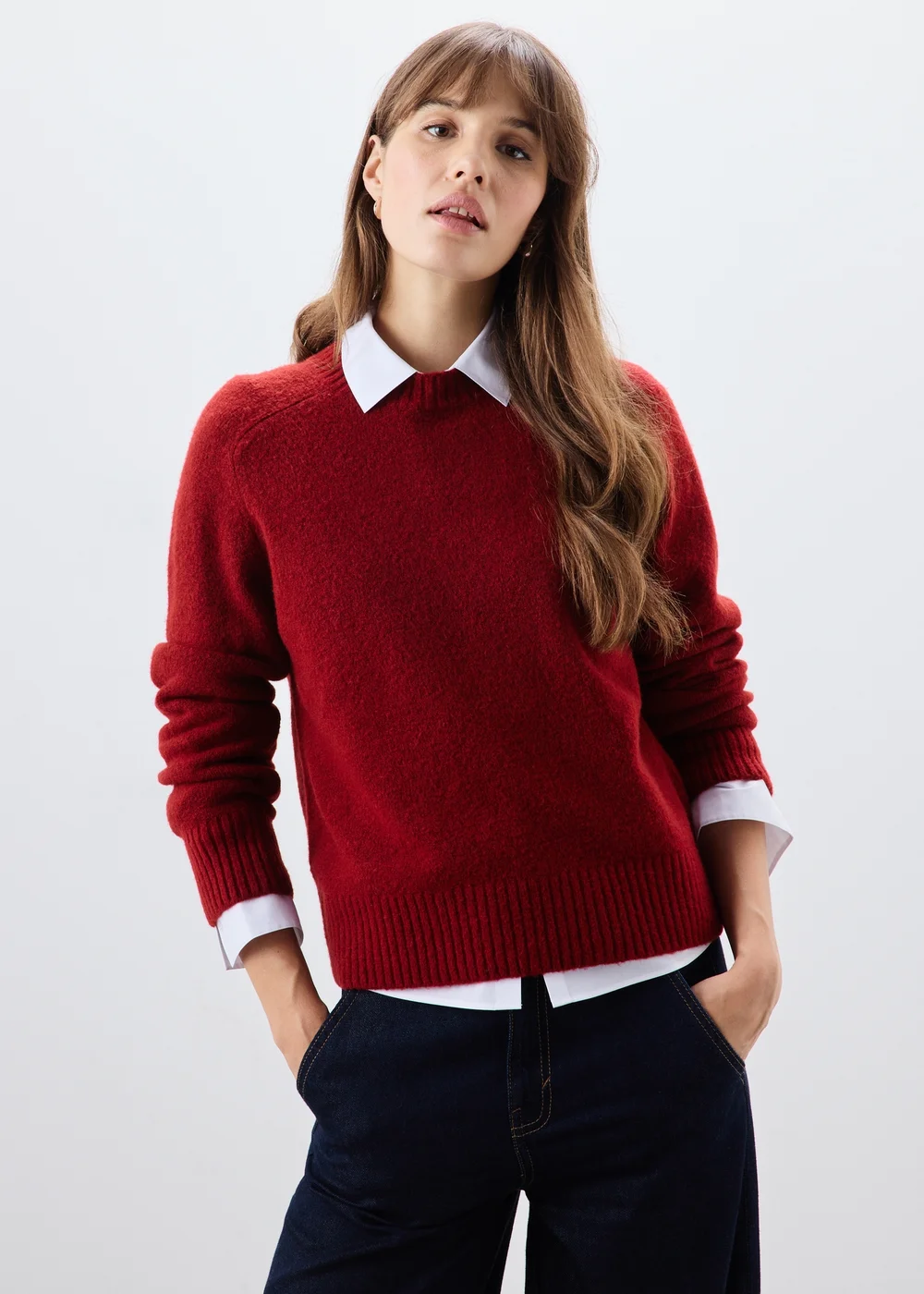 Burnt Red Crew Neck Jumper - XS Image 1