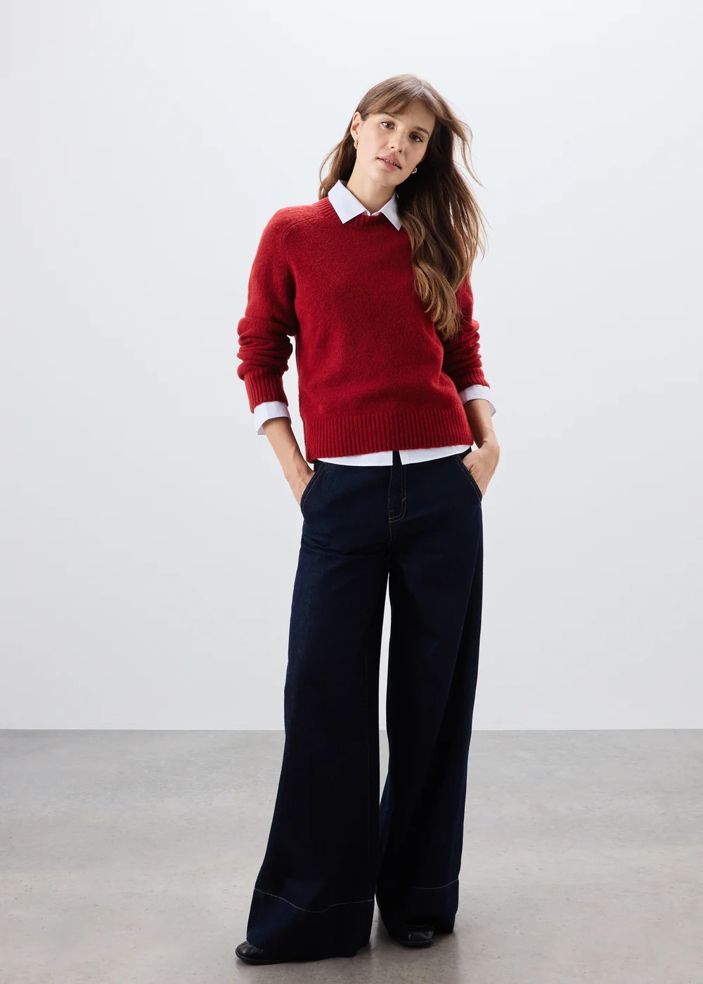 Burnt Red Crew Neck Jumper - XS Image 2