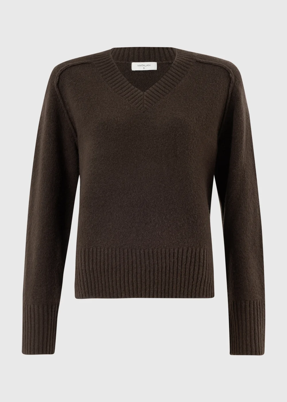Chocolate Brown V-Neck Jumper - XS Image 4