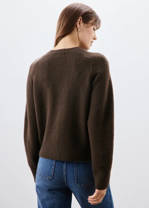 Chocolate Brown Button Through Cardigan - XS Image 3