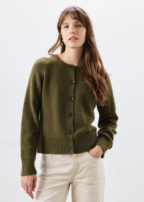 Khaki Button Through Cardigan - XS Image 1