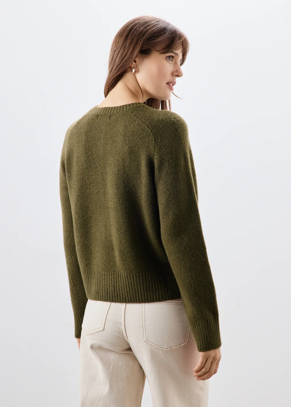 Khaki Button Through Cardigan - XS Image 2