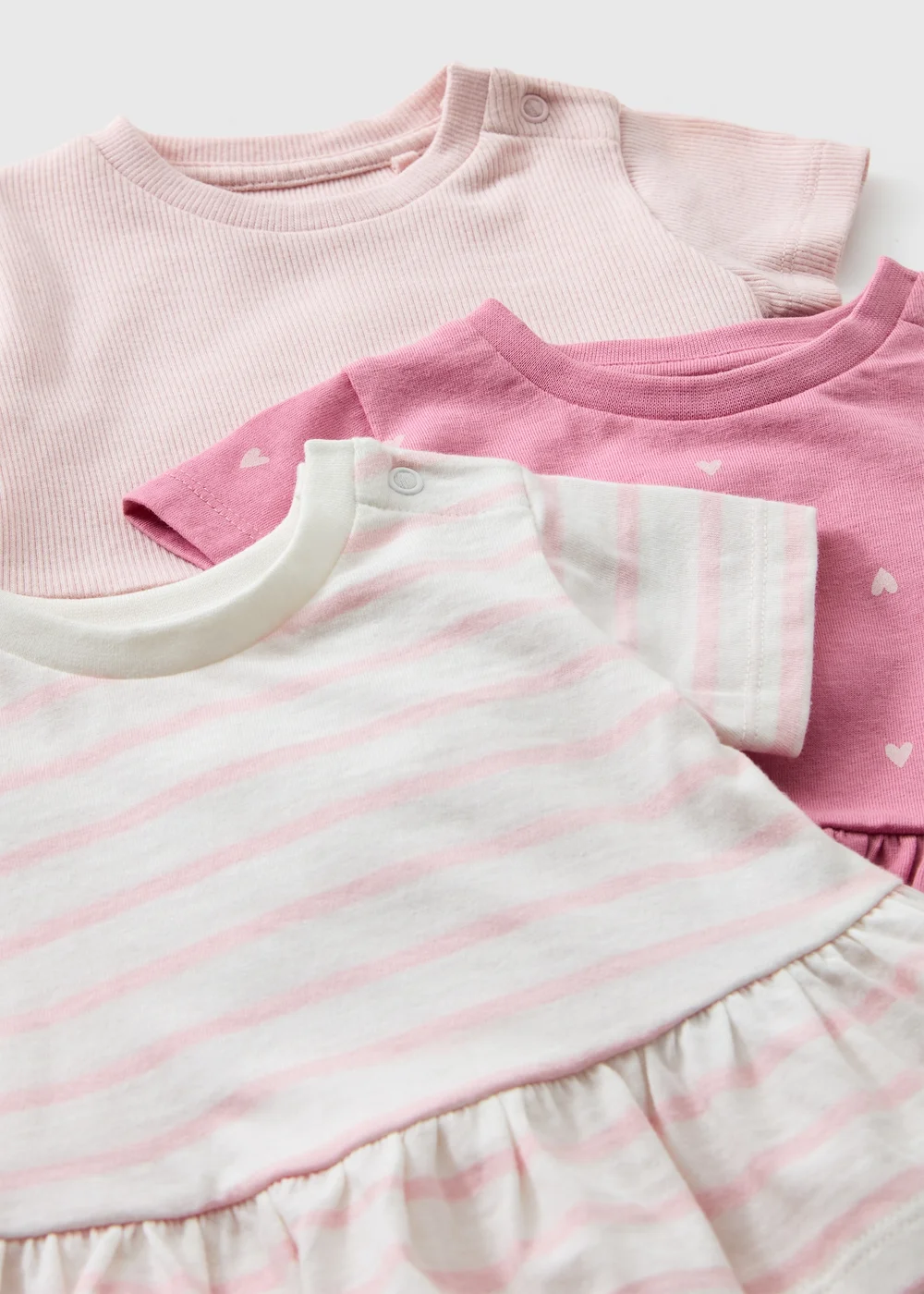 3 Pack Baby Pink Stripe T-Shirts (0-23mths) - 6-9 months Image 2