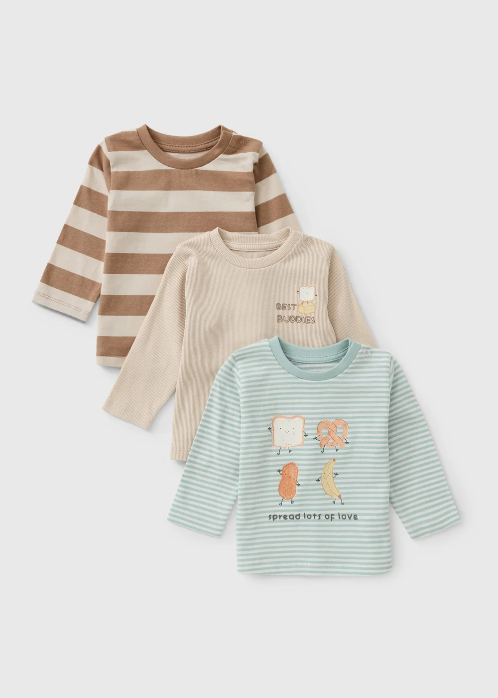 3 Pack Baby Multi Brunch T-Shirts (0-23mths) - Up to 1 Month Image 1