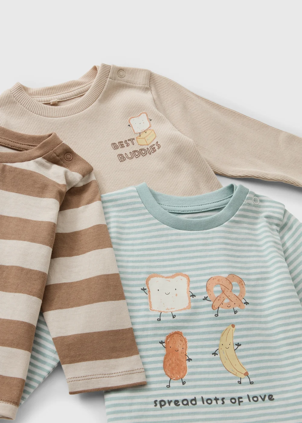 3 Pack Baby Multi Brunch T-Shirts (0-23mths) - Up to 1 Month Image 2