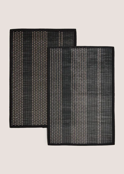 2 Pack Black Bamboo Placemats Image 1