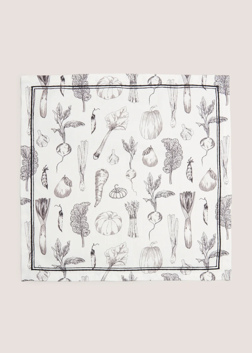 4 Pack Black & White Farmer's Market Napkins Image 1