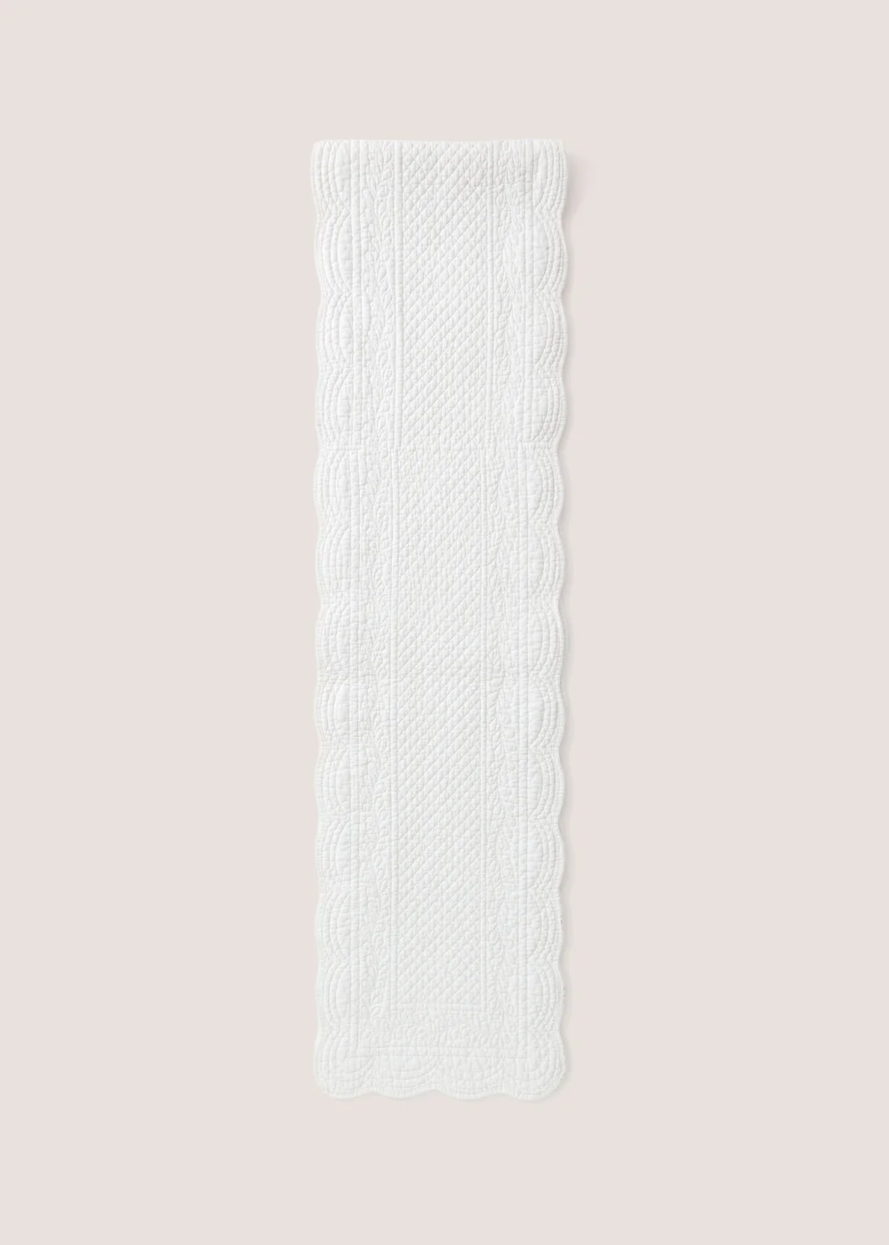 Cream Quilted Table Runner Image 1