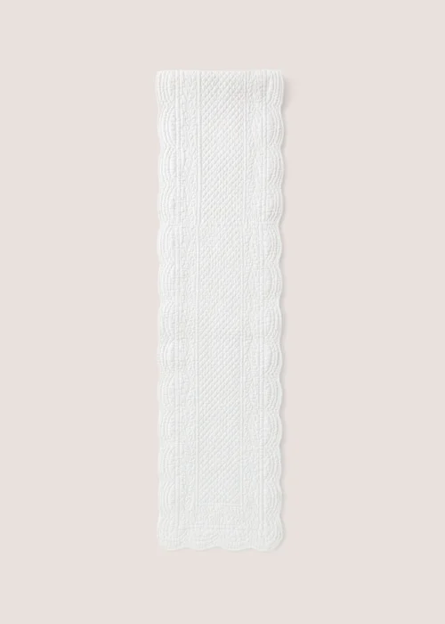 Cream Quilted Table Runner Image 1