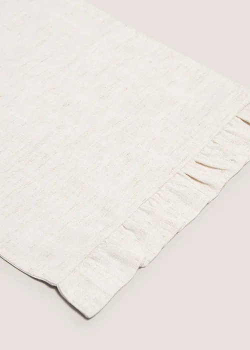 Natural Ruffled Table Runner Image 2