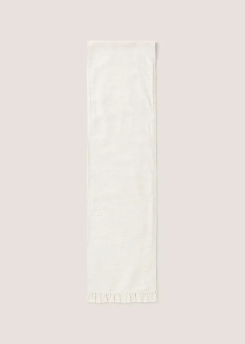 Natural Ruffled Table Runner Image 1