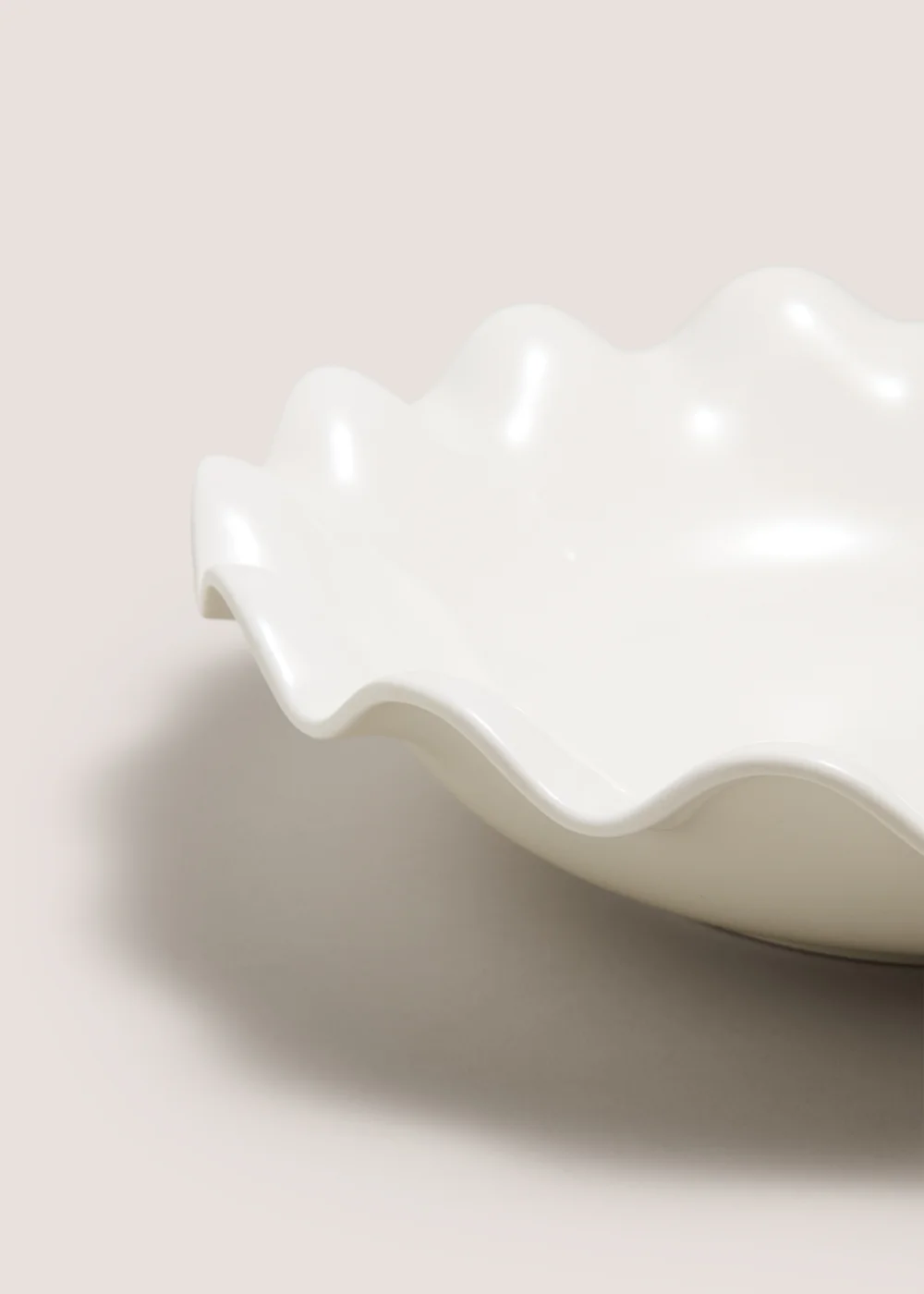 White Wave Serving Bowl Image 2