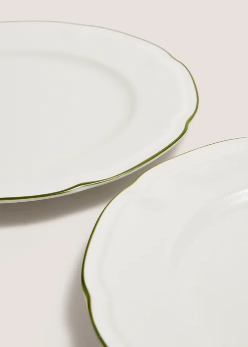 2 Pack Green Scallop Dinner Plates Image 2