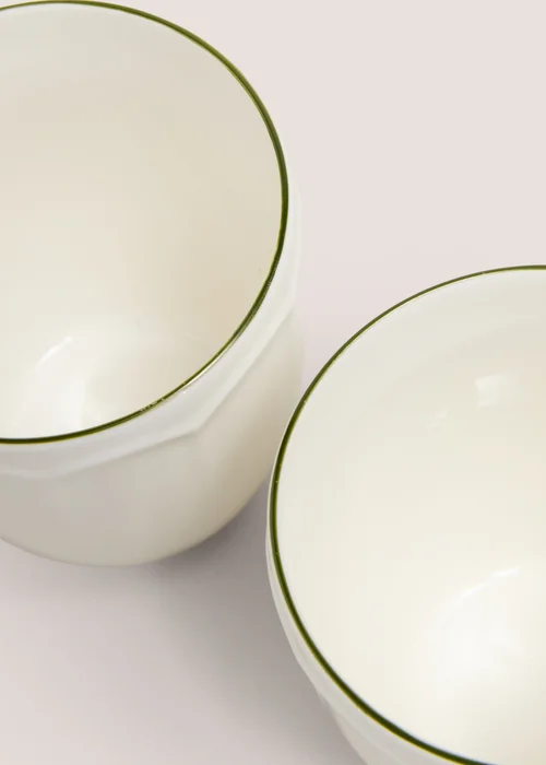 2 Pack Cream & Green Scallop Mugs Image 2