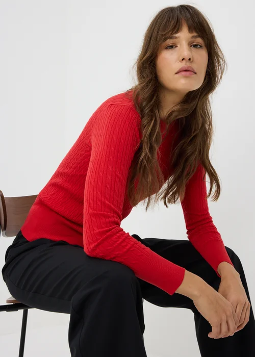 Red Knitted Babycable Crewneck Jumper - 8 Image 1