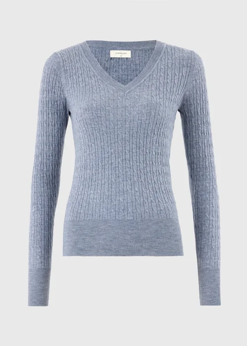 Denim Blue Babycable Knitted Jumper - 8 Image 2