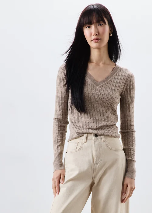 Mocha Babycable Knitted Jumper - 10 Image 1