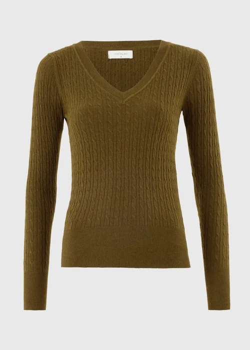Khaki Babycable Knitted Jumper - 8 Image 4