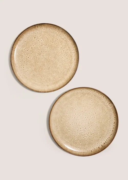 2 Pack Brown Speckle Dinner Plates Image 1
