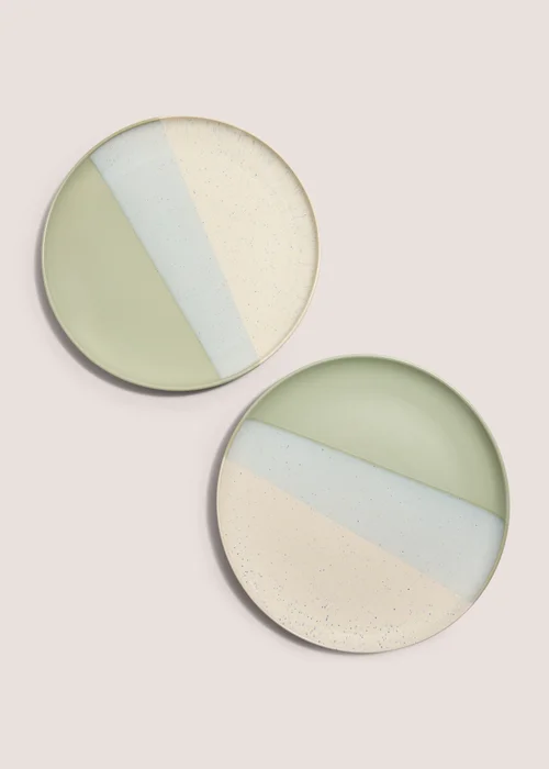 2 Pack Green Reactive Dinner Plates Image 1
