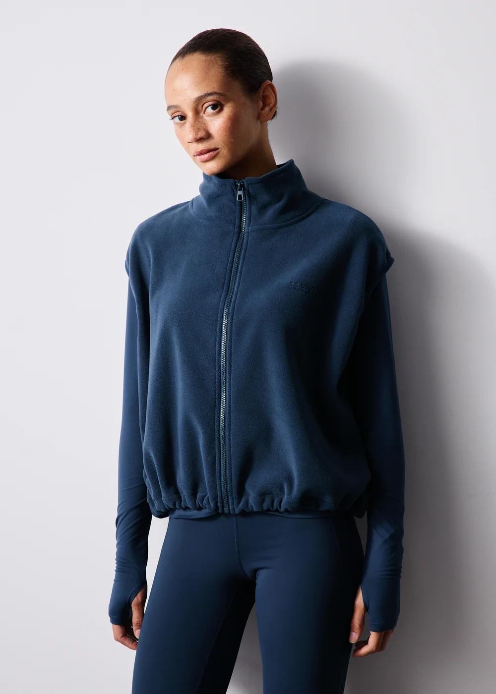 Souluxe Navy Fleeced Gilet - S Image 1