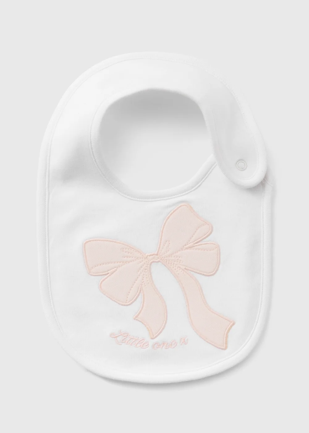 Baby White Bow Bib - One Size Image 1