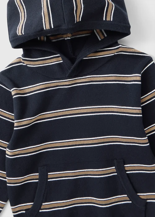 Boys Navy Striped Hoodie (1-8 Yrs) - 1-1.5 Yrs Image 2