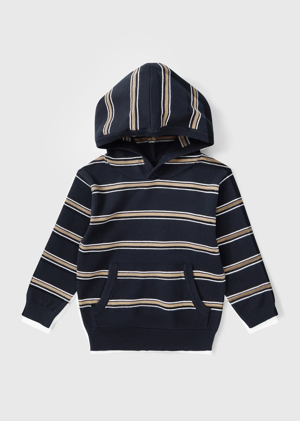 Boys Navy Striped Hoodie (1-8 Yrs) - 1-1.5 Yrs Image 1