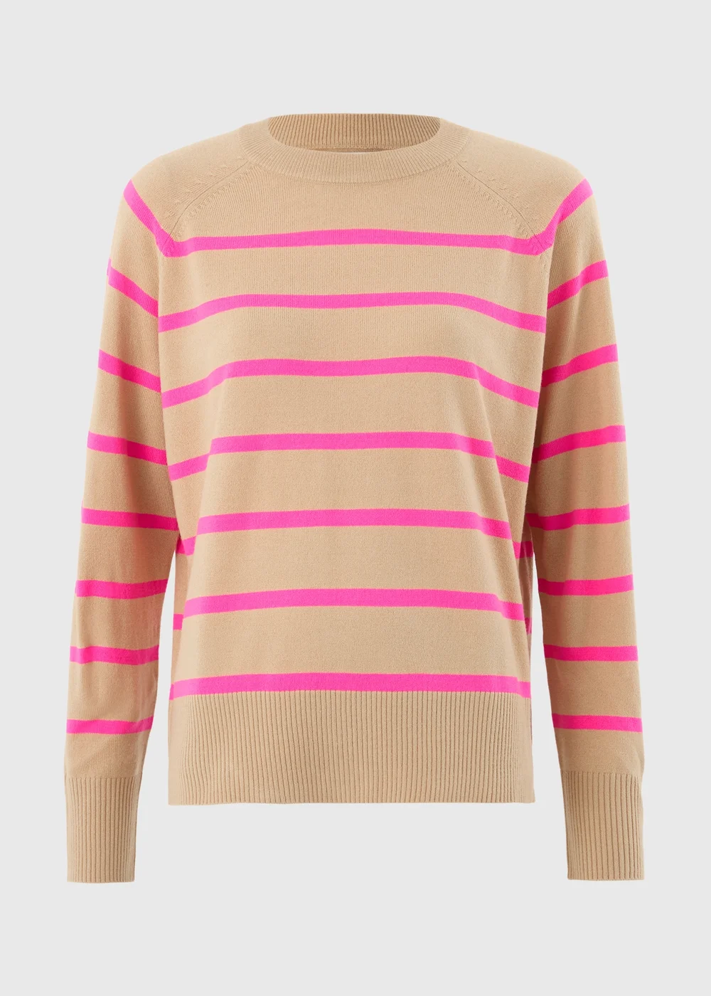 Camel Striped Knitted Jumper - 8 Image 5