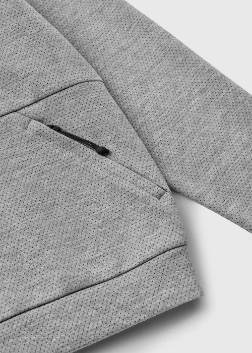 Boys Grey Perforated Scuba Hoody (7-15yrs) - 10 Yrs Image 2
