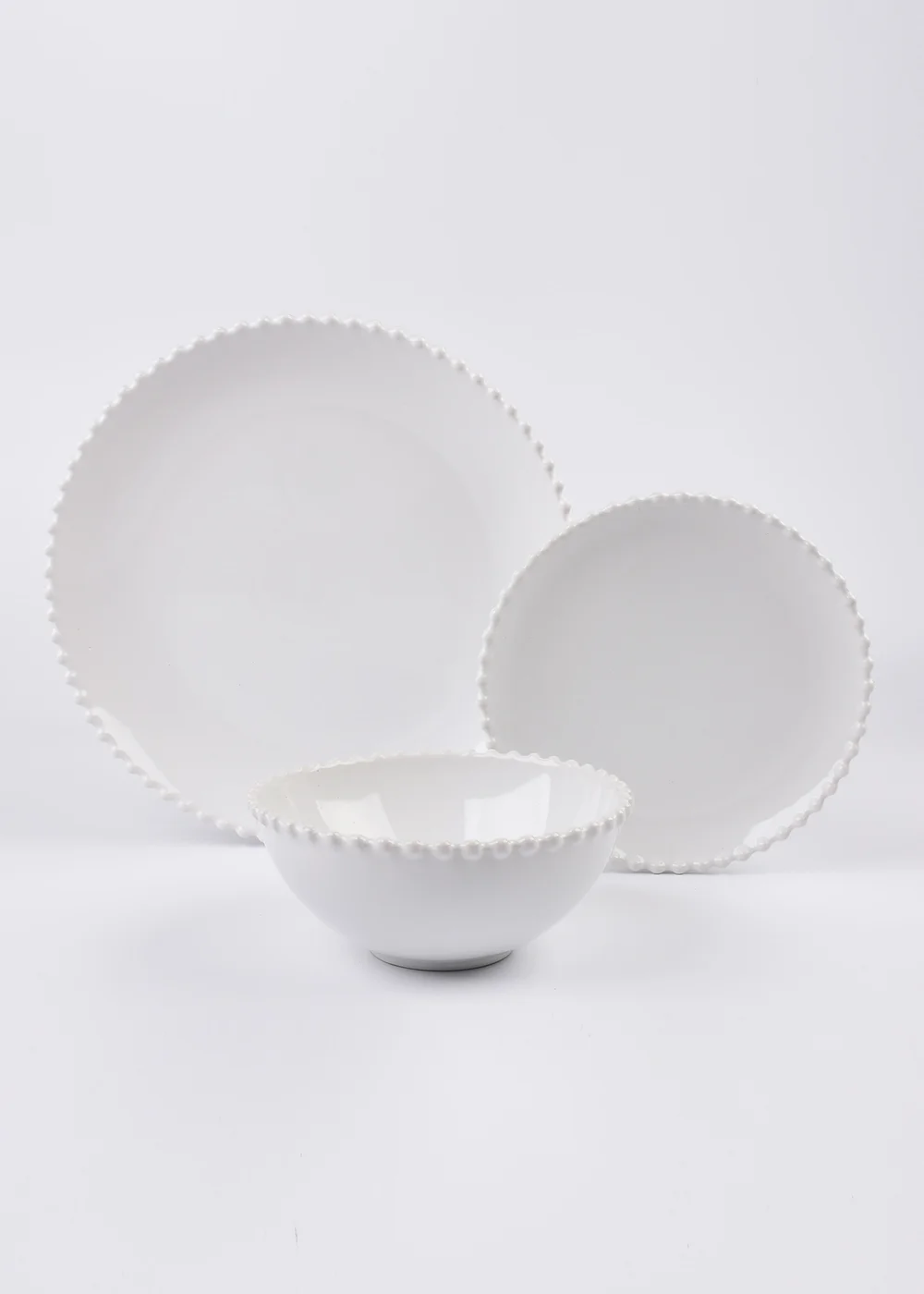 12 Piece White Bobble Dinner Set Image 2