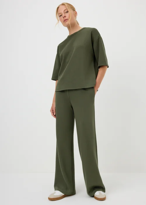 Khaki Wide Leg Co Ord Trousers - 8/L29 Image 1