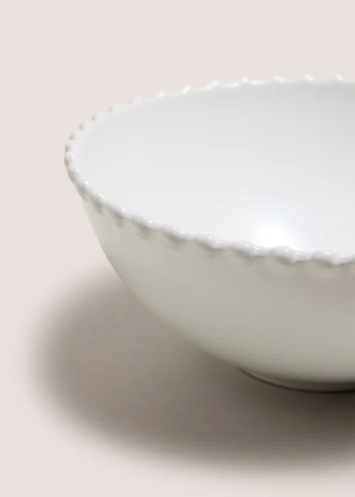 White Bobble Trim Bowl Image 2