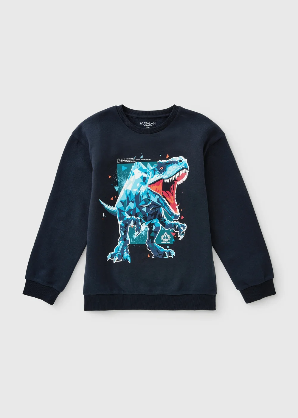 Boys Navy Dino Sweatshirt (7-15yrs) - 7 Yrs Image 1