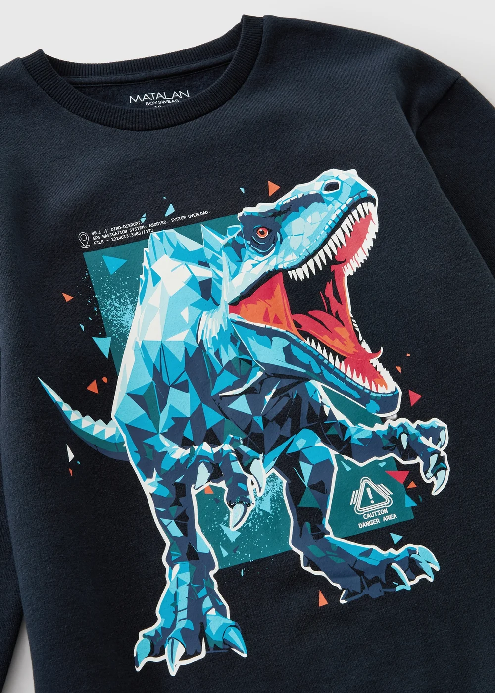Boys Navy Dino Sweatshirt (7-15yrs) - 7 Yrs Image 2